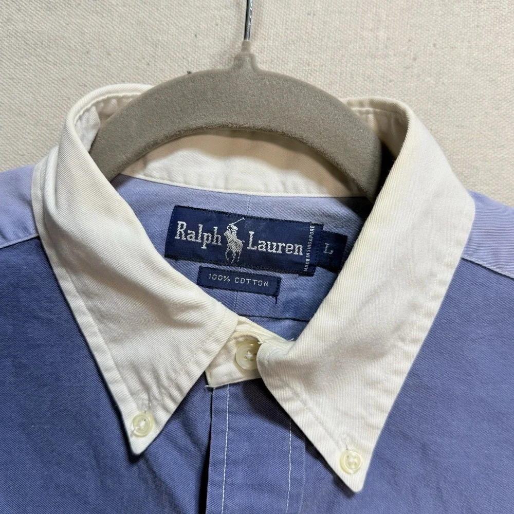 vintage polo ralph lauren Shirt Color Block 90s Men's Large Baggy